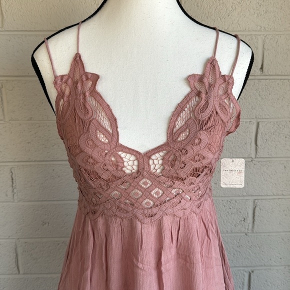 NWT Free People Adella Slip Dress in Rose - Picture 3 of 13